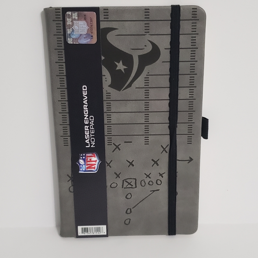 Houston Texans Faux Leather Laser Engraved Notepad